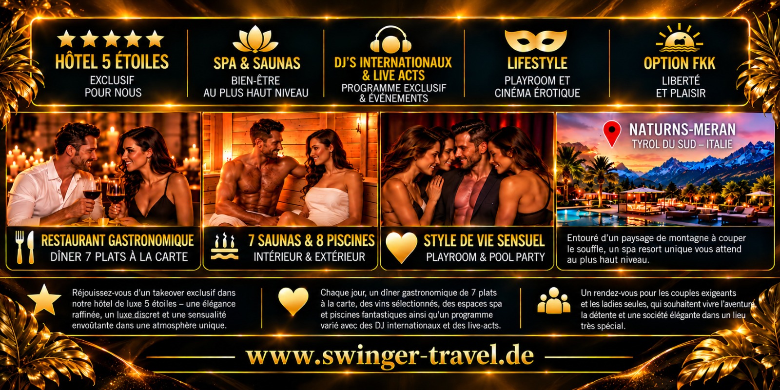 Ausstattung und Impressionen: Gourmet-Restaurant, Saunen und Pools, Lifestyle, Lage Naturns-Meran