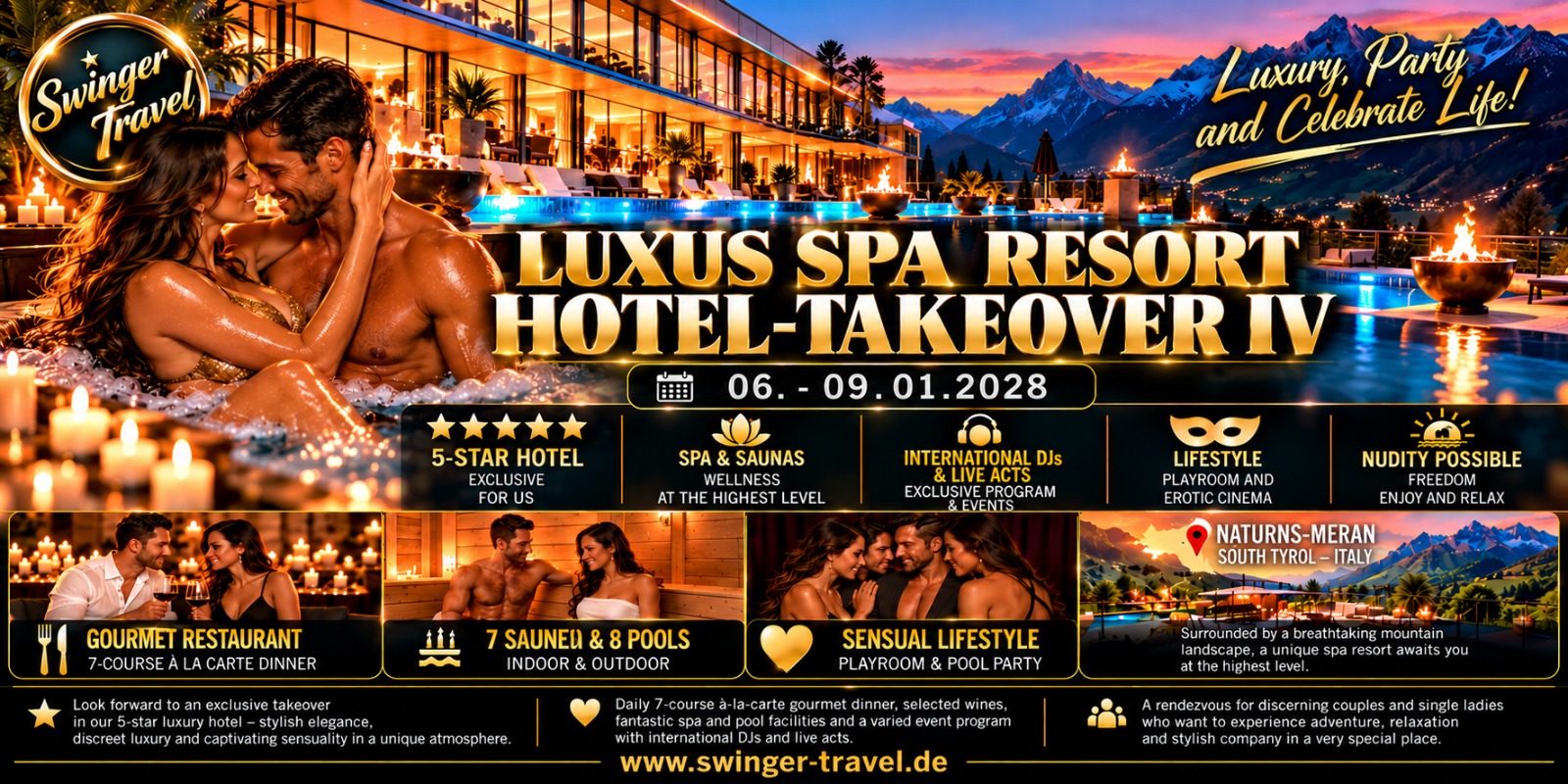 Luxus Spa Resort Hotel-Takeover IV, 6 January 2028 – 9 January 2028, Naturns-Meran in Südtirol