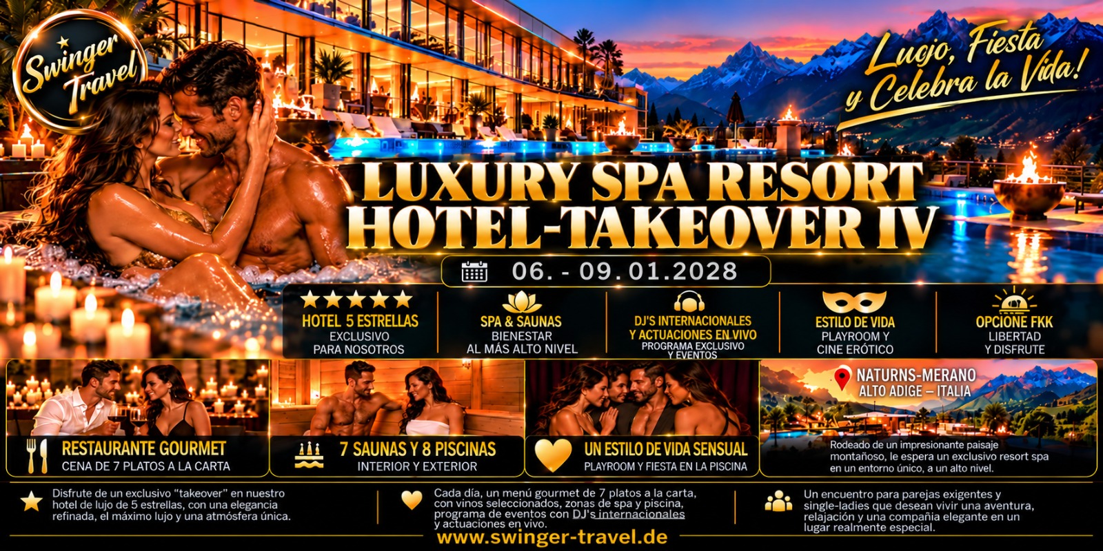 Luxus Spa Resort Hotel-Takeover IV, 6 de enero de 2028 – 9 de enero de 2028, Naturns-Meran in Südtirol