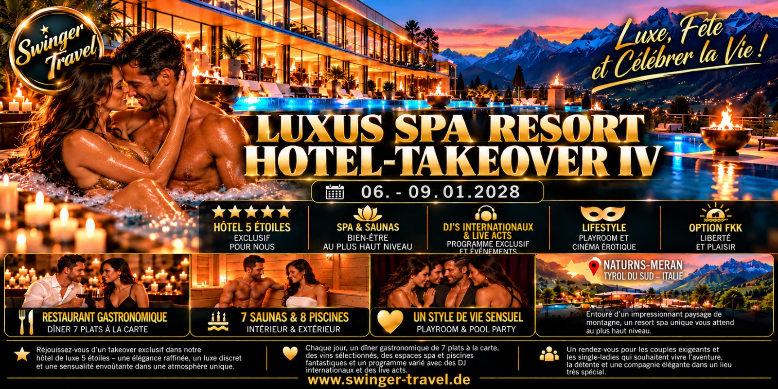 Luxus Spa Resort Hotel-Takeover IV, 6 janvier 2028 – 9 janvier 2028, Naturns-Meran in Südtirol